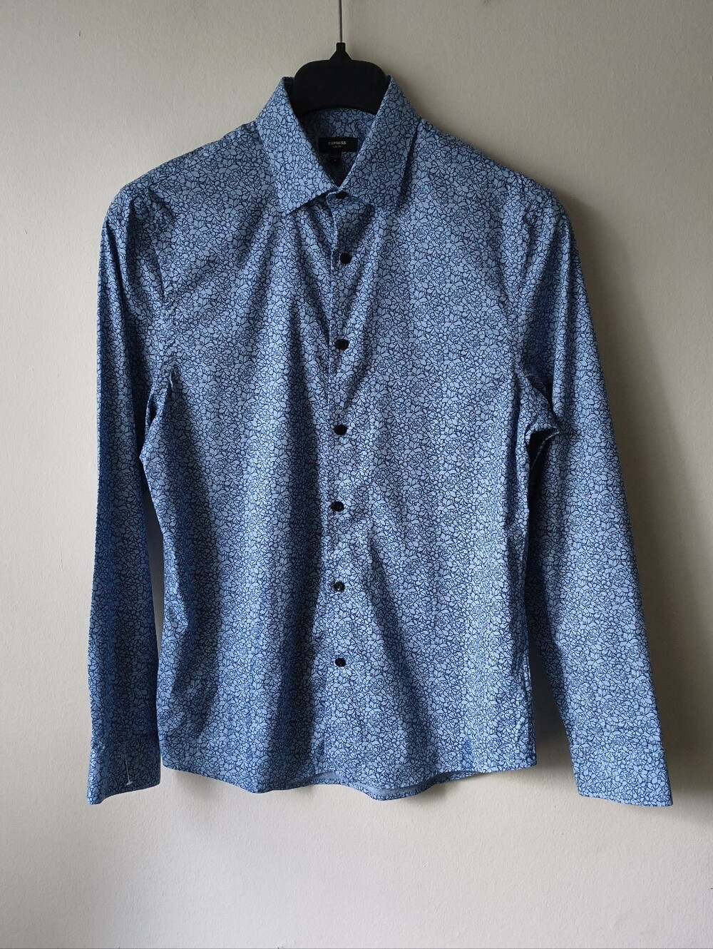Express Men's Slim Fit 1MX Floral Print Shirt - Size Small
